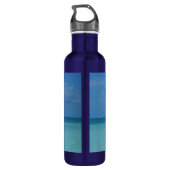 Caribbean Horizon Tropical Turquoise Blue Edelstahlflasche (Rückseite)