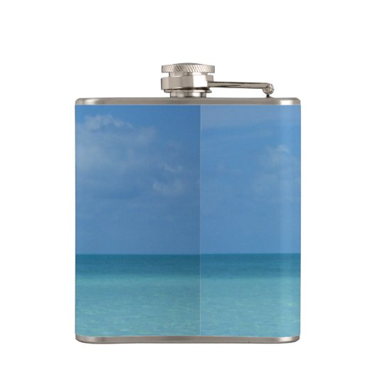 Caribbean Horizon Tropical Turquoise Blue Flachmann (Rückseite)