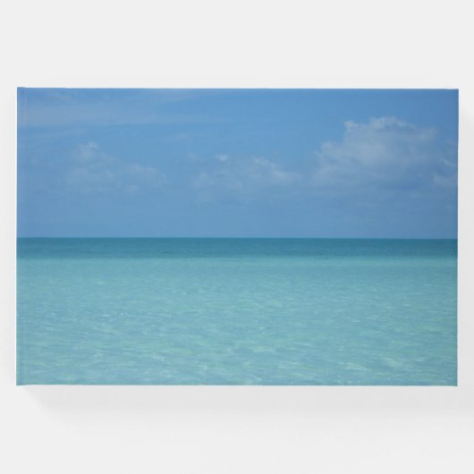 Caribbean Horizon Tropical Turquoise Blue Gästebuch (Vorderseite)