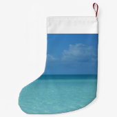 Caribbean Horizon Tropical Turquoise Blue Kleiner Weihnachtsstrumpf (Rückseite)