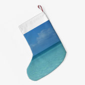 Caribbean Horizon Tropical Turquoise Blue Kleiner Weihnachtsstrumpf (Rückseite (Hängend))