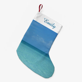 Caribbean Horizon Tropical Turquoise Blue Kleiner Weihnachtsstrumpf