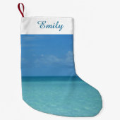 Caribbean Horizon Tropical Turquoise Blue Kleiner Weihnachtsstrumpf (Vorderseite)