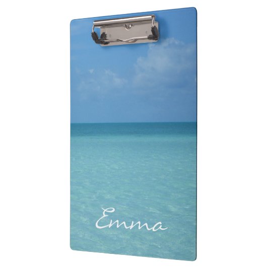 Caribbean Horizon Tropical Turquoise Blue Klemmbrett (Links)