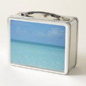 Caribbean Horizon Tropical Turquoise Blue Metall Lunch Box (Rückseite)