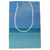 Caribbean Horizon Tropical Turquoise Blue Mittlere Geschenktüte (Vorderseite)