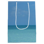 Caribbean Horizon Tropical Turquoise Blue Mittlere Geschenktüte (Rückseite)