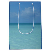 Caribbean Horizon Tropical Turquoise Blue Mittlere Geschenktüte (Rückseite)