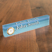 Caribbean Horizon Tropical Turquoise Blue Namensplakette (Seite)