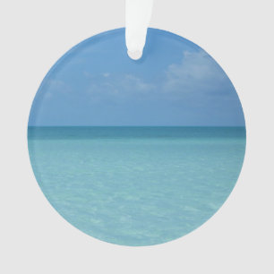 Caribbean Horizon Tropical Turquoise Blue Ornament