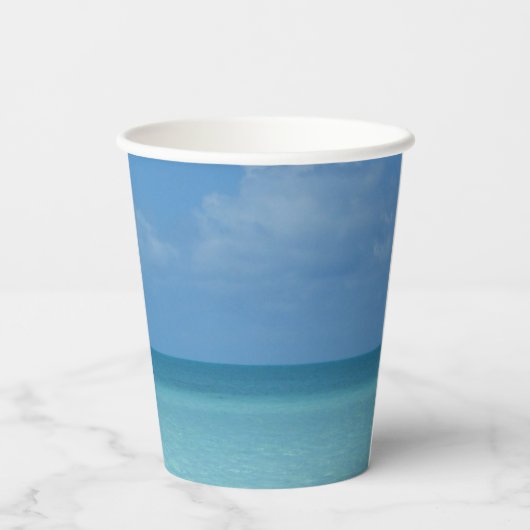 Caribbean Horizon Tropical Turquoise Blue Pappbecher (Rückseite)