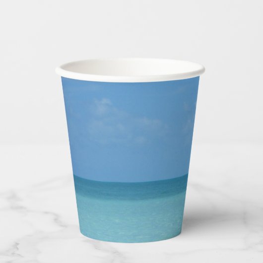 Caribbean Horizon Tropical Turquoise Blue Pappbecher (Vorderseite)