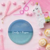 Caribbean Horizon Tropical Turquoise Blue Pappteller (Party)