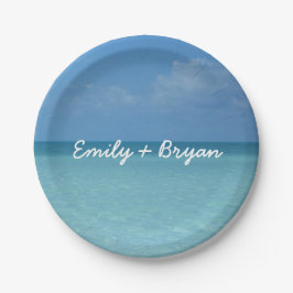 Caribbean Horizon Tropical Turquoise Blue Pappteller