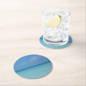 Caribbean Horizon Tropical Turquoise Blue Runder Pappuntersetzer (Vor Ort)