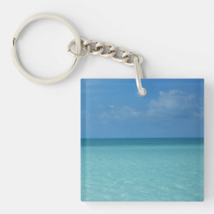 Caribbean Horizon Tropical Turquoise Blue Schlüsselanhänger