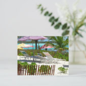 Caribbean Island Beach Szene Postkarte (Stehend Vorderseite)