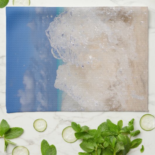 Caribbean Island Wave Liebe 1 Geschirrtuch (Gefaltet)