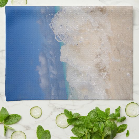 Caribbean Island Wave Liebe 2 Geschirrtuch (Gefaltet)