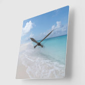 Caribbean Isle Dream 1 Quadratische Wanduhr (Winkel)