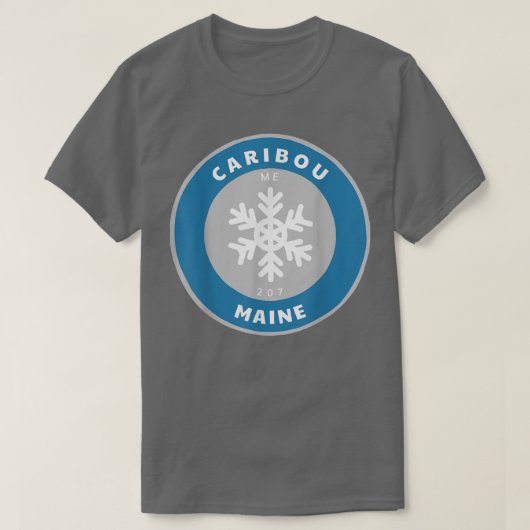 Caribbean Maine ME Winter Snowflake Abzeichen Souv T-Shirt (Design vorne)
