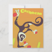 Caribbean Monkey Vintage Reiseplakat (Vorderseite)