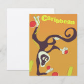 Caribbean Monkey Vintage Reiseplakat (Vorne/Hinten)