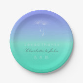 Caribbean Ocean Blue Pastel Ombre Paper Plate Pappteller (Vorderseite)