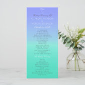 Caribbean Ocean Pastel Ombre Wedding Program Programm (Stehend Vorderseite)