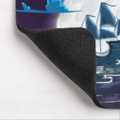 Caribbean Pirate Cartoon Travel Print. Mousepad (Ecke)