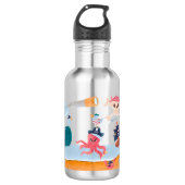 Caribbean Pirates Island Ocean Whale Boys Edelstahlflasche (Vorderseite)