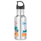 Caribbean Pirates Island Ocean Whale Boys Edelstahlflasche (Rückseite)