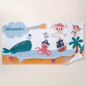 Caribbean Pirates Island Ocean Whale Boys Strandtuch (Vorderseite)