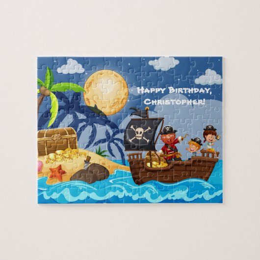 Caribbean Pirates, Treasure Island und Full Moon, Puzzle (Horizontal)