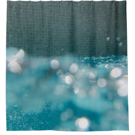 Caribbean Pool Bokeh Glam 1 Duschvorhang (Vorderseite)