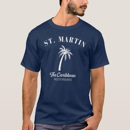Caribbean Pride Vibrant St. Martin Flag T - Shirt (Vorderseite)