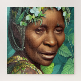 Caribbean Queen Black Woman Portrait Puzzle