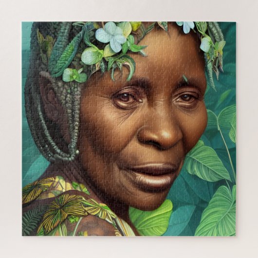 Caribbean Queen Black Woman Portrait Puzzle (Vertikal)