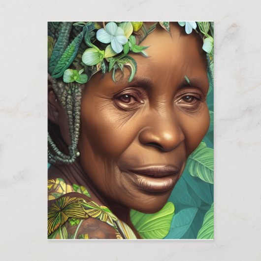 Caribbean Queen Black Woman Postkarte (Vorderseite)