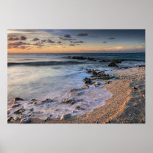 Caribbean Sea, Cayman Islands. Crashing waves Poster
