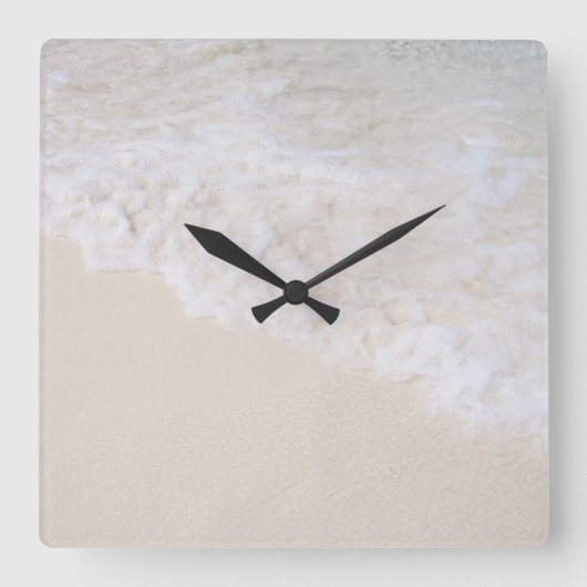Caribbean Sea Foam Dream 7 Quadratische Wanduhr (Vorderseite)