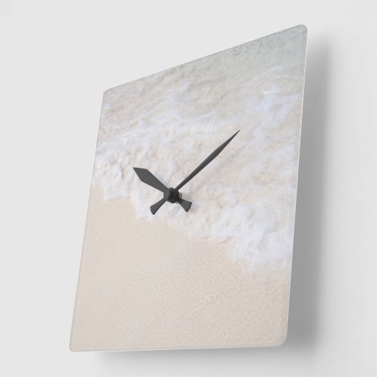 Caribbean Sea Foam Dream 7 Quadratische Wanduhr (Winkel)