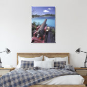 CARIBBEAN, St. Barts, Connon, die in die Bucht von Leinwanddruck (Insitu (Schlafzimmer))