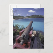CARIBBEAN, St. Barts, Connon, die in die Bucht von Postkarte (Vorne/Hinten)