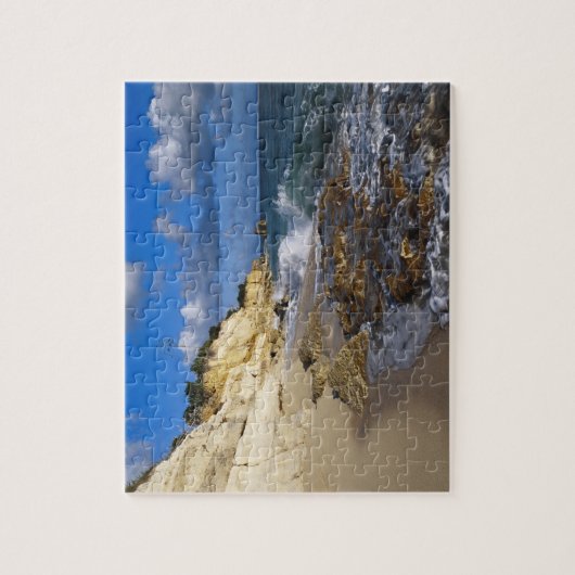 Caribbean, St. Martin, Cliffs am Strand von Cupeco Puzzle (Vertikal)