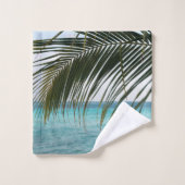 Caribbean Sunrise Ocean Palm 1 Badhandtuch Set (Waschlappen)