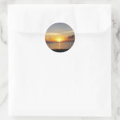 Caribbean Sunrise Runder Aufkleber (Tasche)