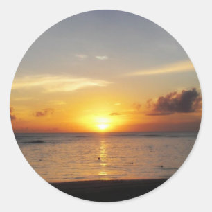 Caribbean Sunrise Runder Aufkleber