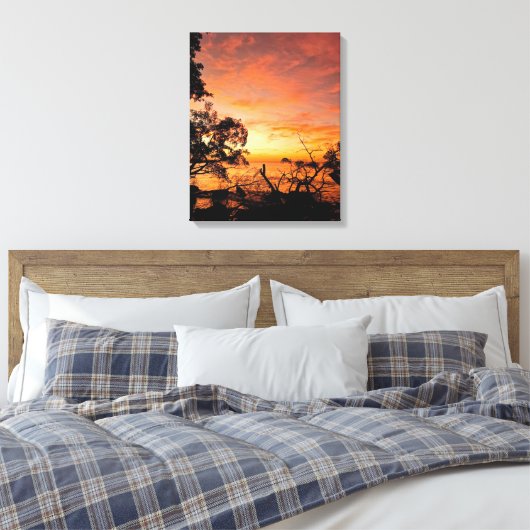 Caribbean Sunset Glow - Leinwand Mauer Kunst (Insitu (Schlafzimmer))