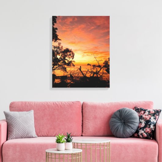 Caribbean Sunset Glow - Leinwand Mauer Kunst (Insitu (Wohnzimmer))